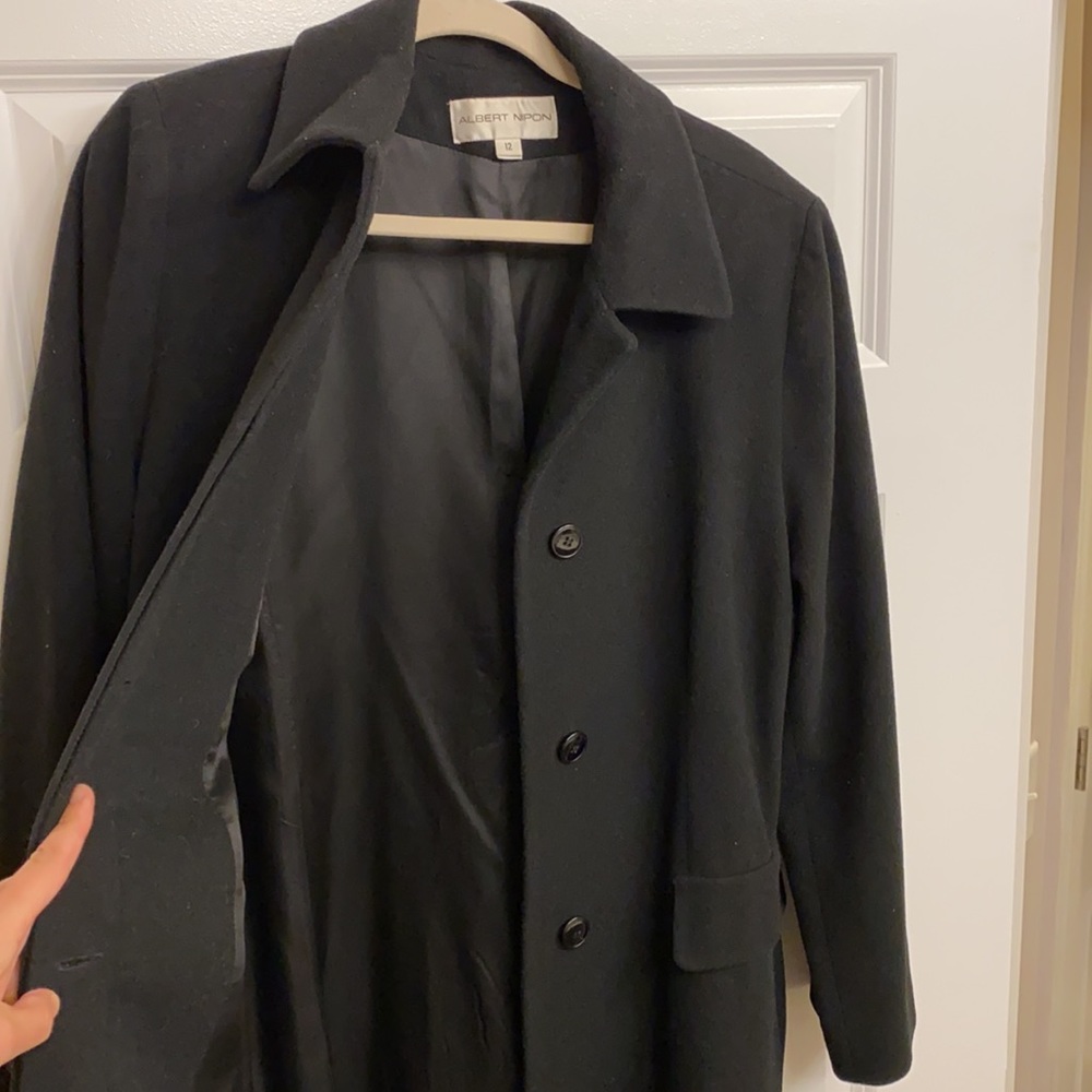 Albert Nipon Black Trench Coat - image 4